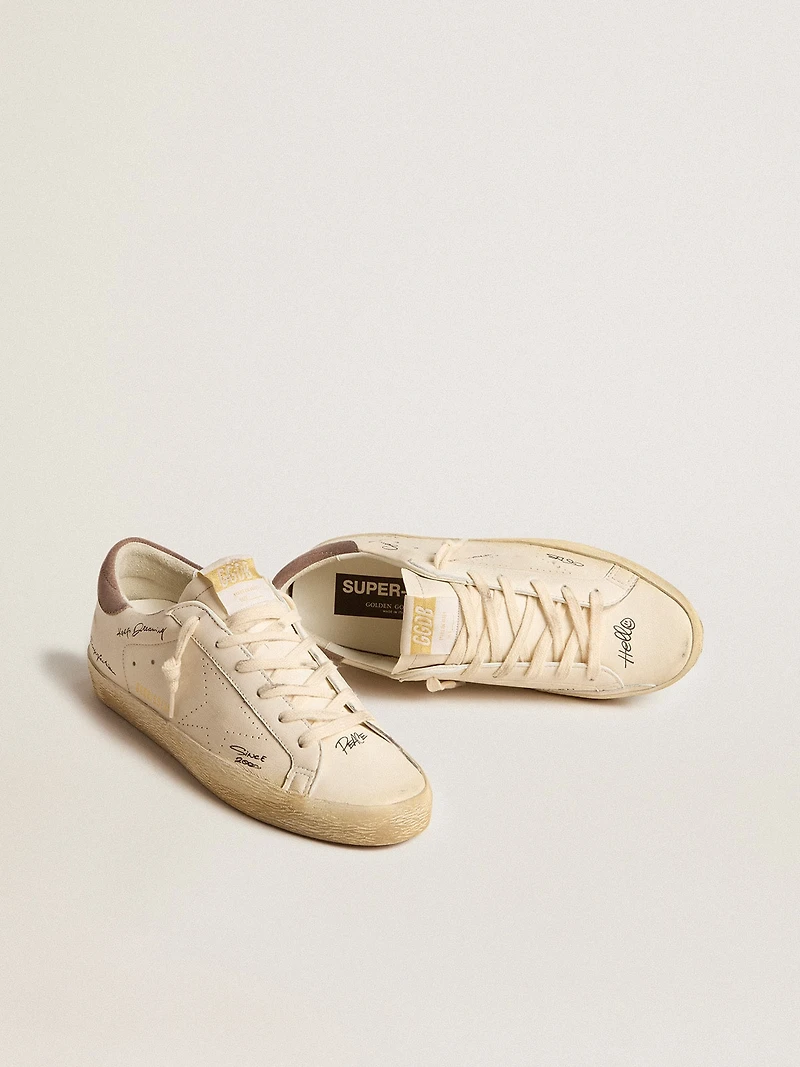 Women's Super-Star nappa leather with perforated star and suede heel tab