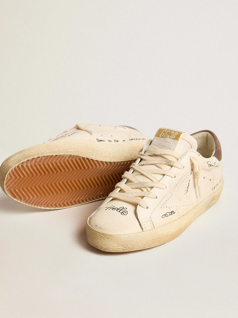 Women's Super-Star nappa leather with perforated star and suede heel tab