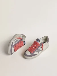 Women's Super-Star with silver glitter star and lilac suede heel tab