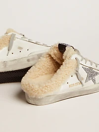 Women's Super-Star Sabot white leather and shearling lining