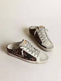 Women's Super-Star Sabot leopard print pony skin with black star