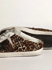 Women's Super-Star Sabot leopard print pony skin with black star