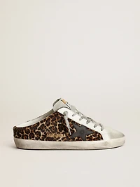 Women's Super-Star Sabot leopard print pony skin with black star