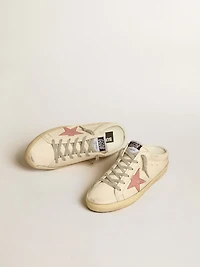 Women's Super-Star Sabots in nappa with pink leather star