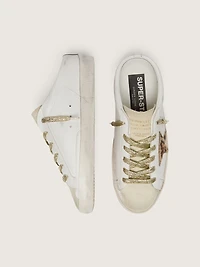 Super-Star Sabots with pony skin star and beige suede tongue
