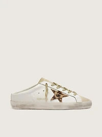 Super-Star Sabots with pony skin star and beige suede tongue