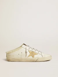 Women’s Super-Star Sabots with gold suede star and shearling lining
