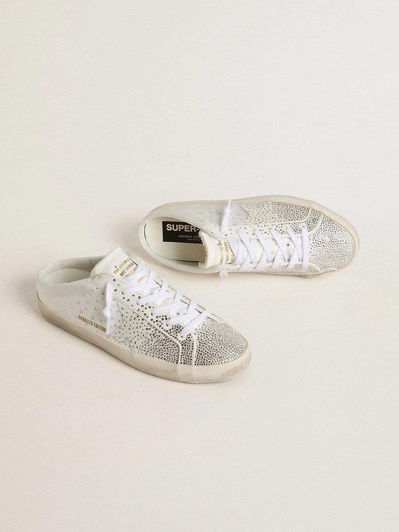 Women’s Super-Star Sabot LTD with gray suede star and Swarovski crystals