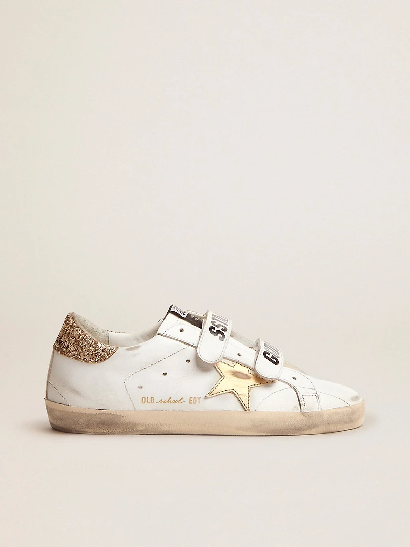Women's Old School with gold star in laminated leather