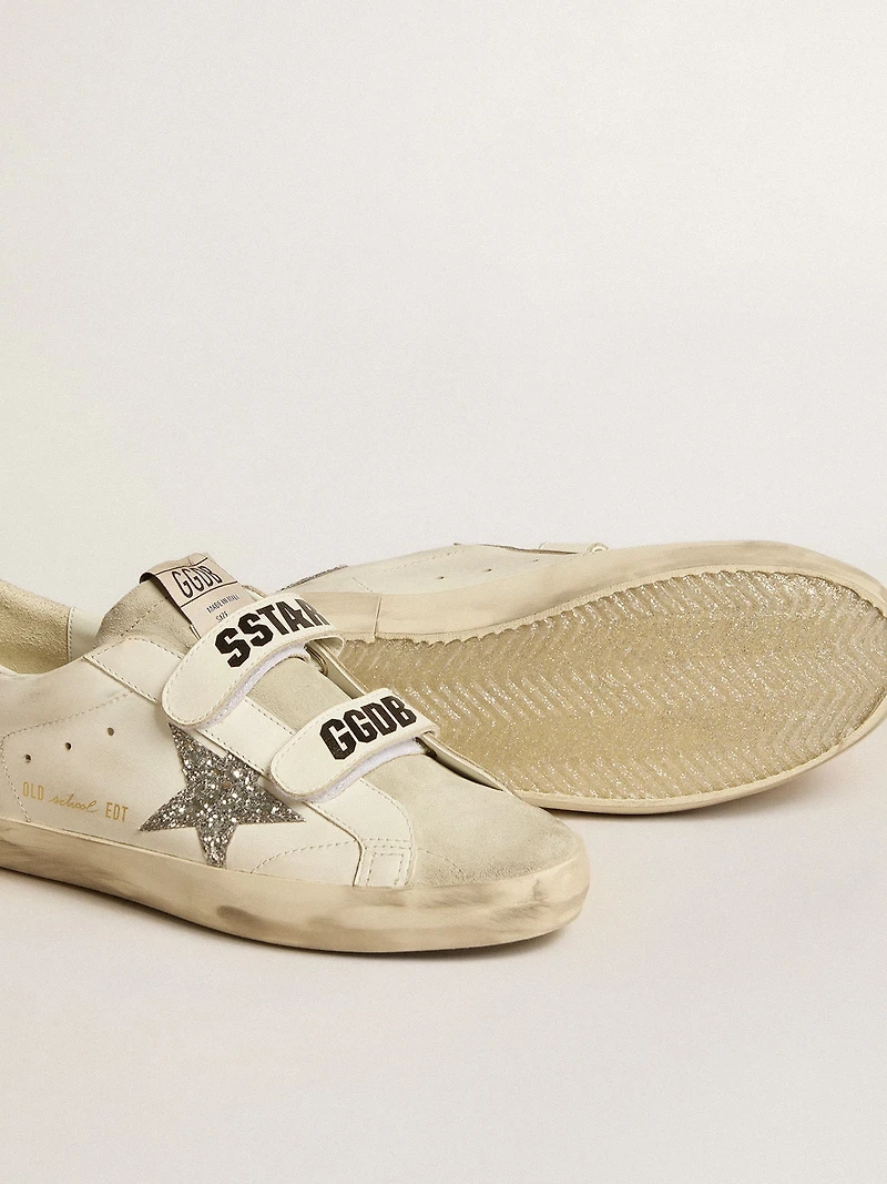 Women’s Old School with silver glitter star and ice-gray suede tongue