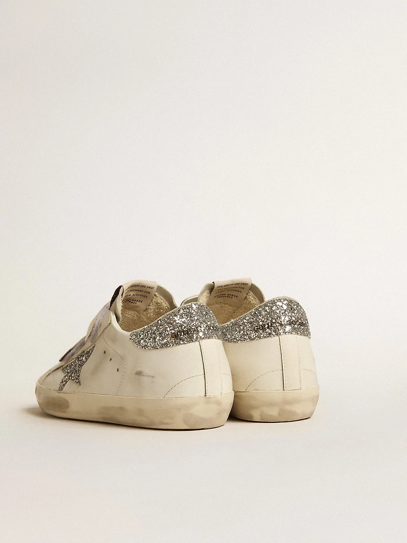 Women’s Old School with silver glitter star and ice-gray suede tongue