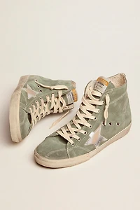 Francy green suede with silver metallic leather star
