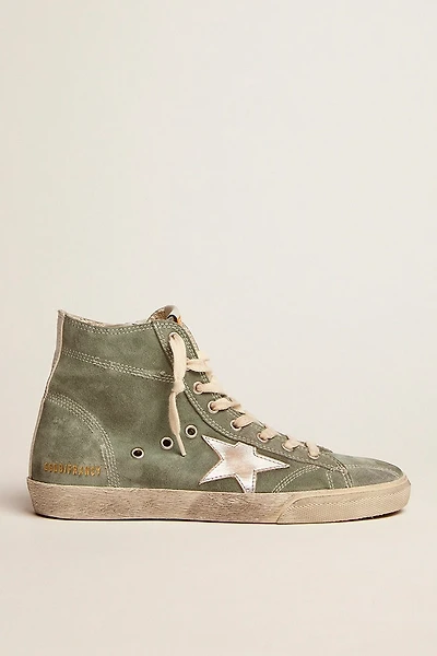 Francy green suede with silver metallic leather star