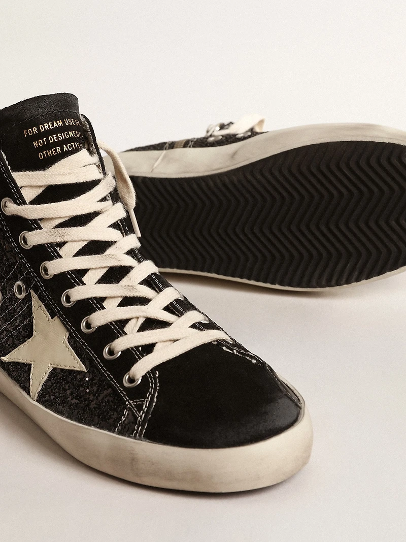 Francy Penstar LTD glitter with ivory star and black heel tab
