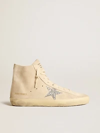 Women's Francy beige suede with silver glitter star