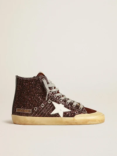 Francy Penstar brown glitter with white leather star