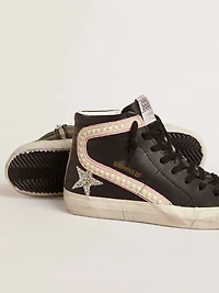 Slide LTD with platinum glitter star and suede flash pearls