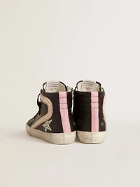 Slide LTD with platinum glitter star and suede flash pearls