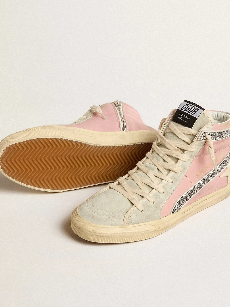 Pink Slide LTD with leather star and Swarovski crystal flash