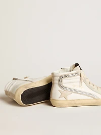Slide with nude leather star and suede Swarovski crystal flash