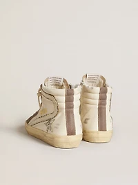 Slide in nappa with glitter star and patent leather flash