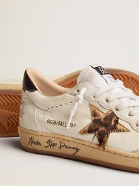 Women's Ball star with leopard print pony skin and black heel tab