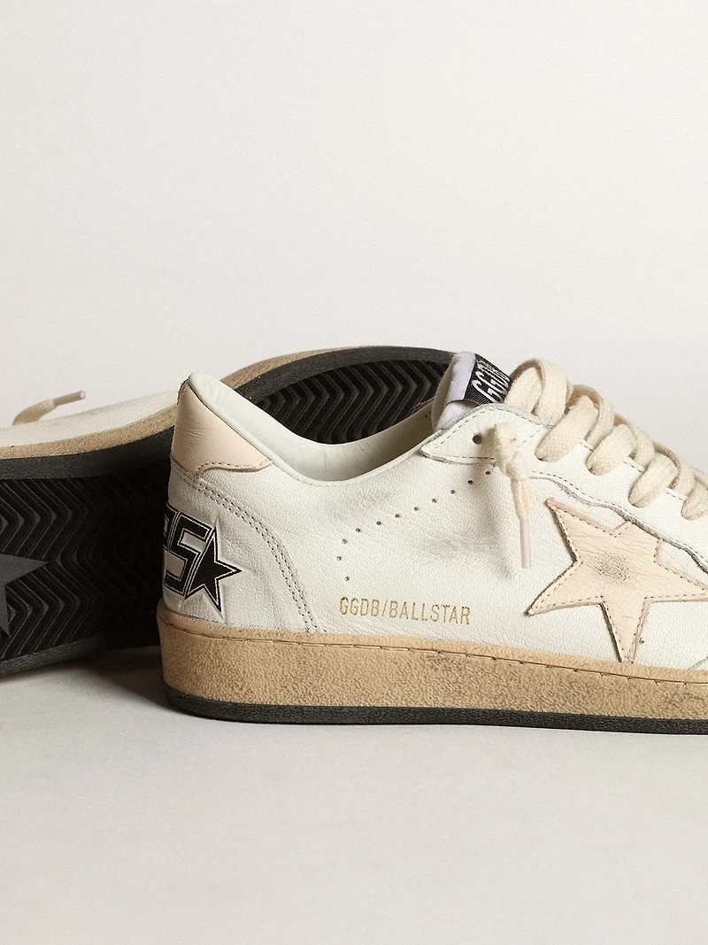 Ball star LTD white nappa with a salmon-pink