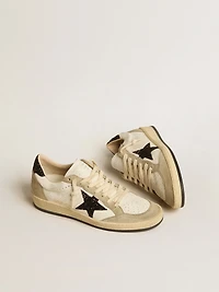 Ball star nappa and suede with black glitter heel tab