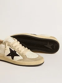 Ball star nappa and suede with black glitter heel tab