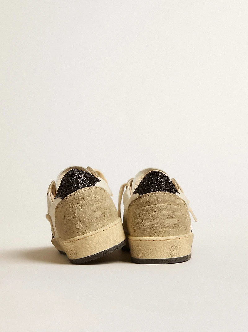 Ball star nappa and suede with black glitter heel tab