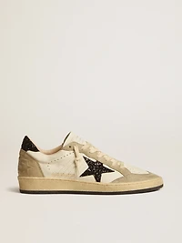 Ball star nappa and suede with black glitter heel tab