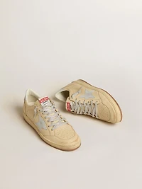 Women's Ball star LTD cream-colored leather with light gray and heel tab