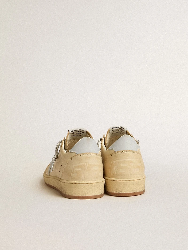 Women's Ball star LTD cream-colored leather with light gray and heel tab