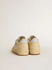 Women's Ball star LTD cream-colored leather with light gray and heel tab