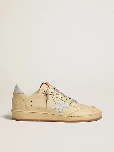 Women's Ball star LTD cream-colored leather with light gray and heel tab