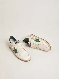 Women's Ball star Wishes white nappa leather with green and heel tab