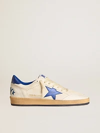 Women’s Ball star Wishes white nappa leather with bright blue and heel tab