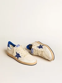 Women’s Ball star Wishes white nappa leather with bright blue and heel tab