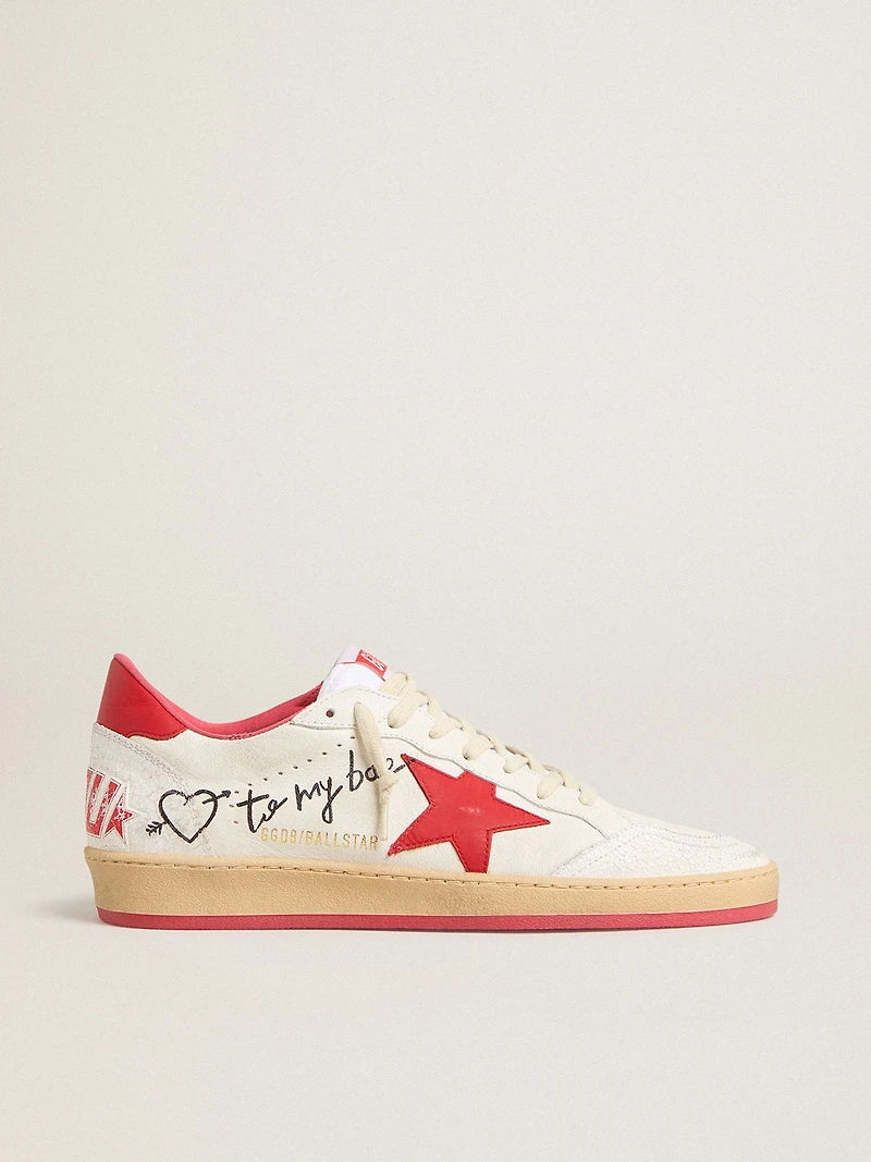 Women’s Ball star Wishes white leather with a red and heel tab
