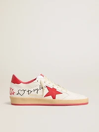 Women’s Ball star Wishes white leather with a red and heel tab