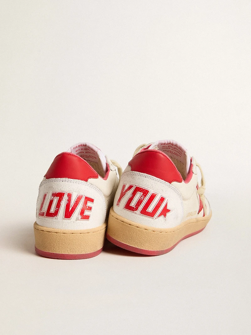 Women’s Ball star Wishes white leather with a red and heel tab