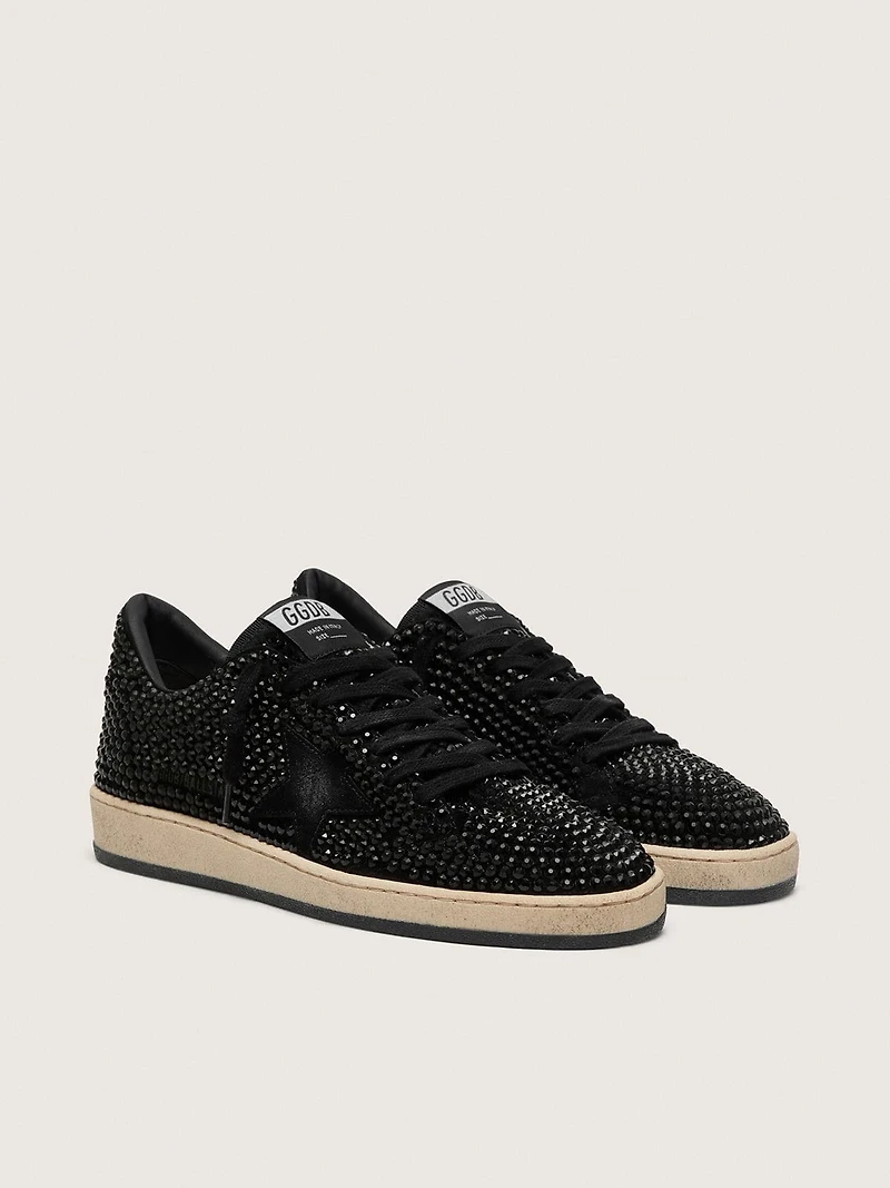 Ball star suede with black Swarovski crystals and