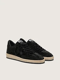 Ball star suede with black Swarovski crystals and