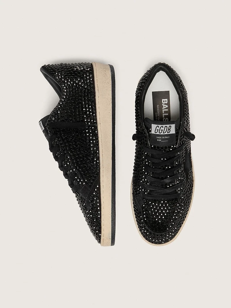 Ball star suede with black Swarovski crystals and