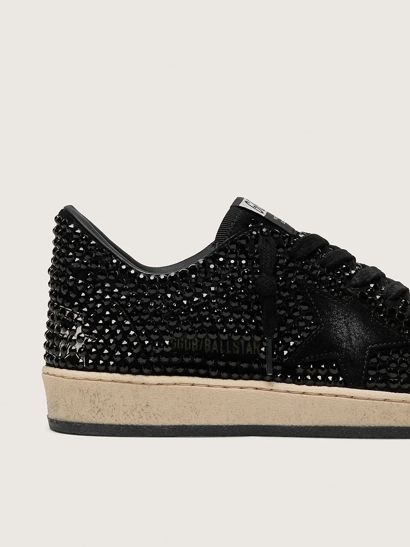 Ball star suede with black Swarovski crystals and