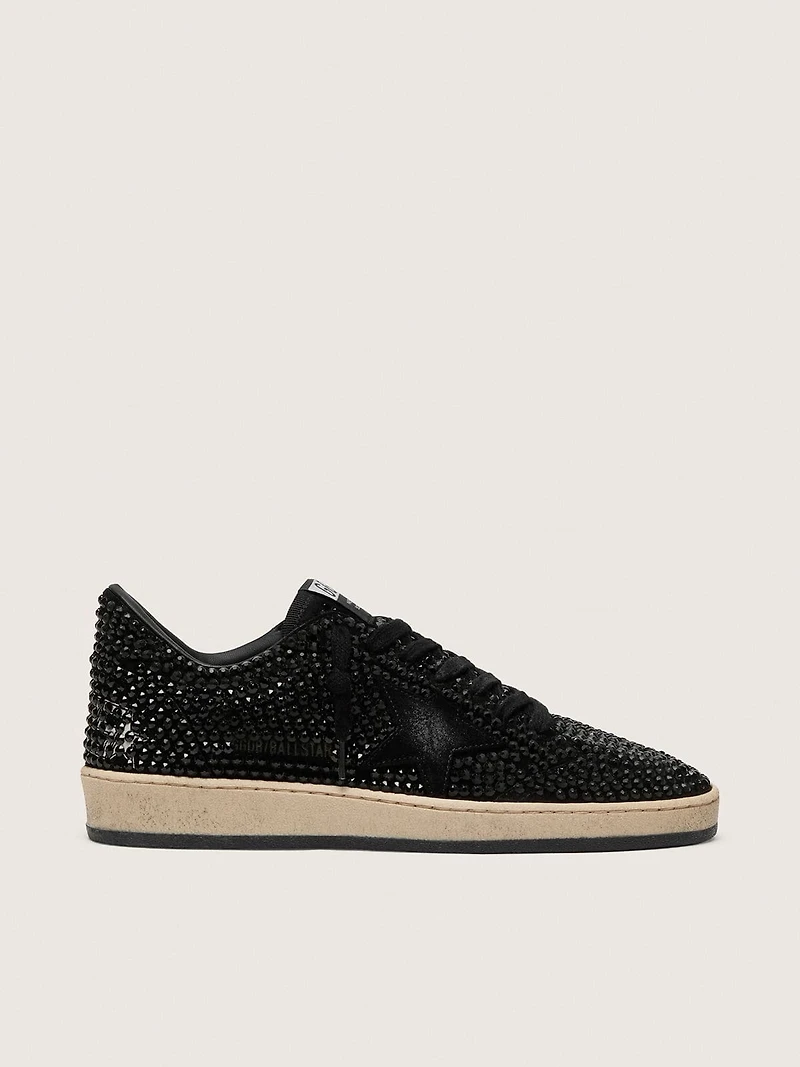 Ball star suede with black Swarovski crystals and
