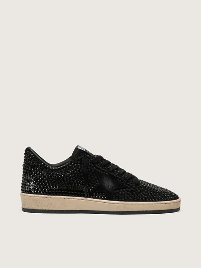 Ball star suede with black Swarovski crystals and