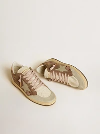 Women's Ball Star in brown suede with leather star and heel tab