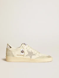 Women's Ball Star with silver Swarovski micro-crystal star and metallic silver leather heel tab