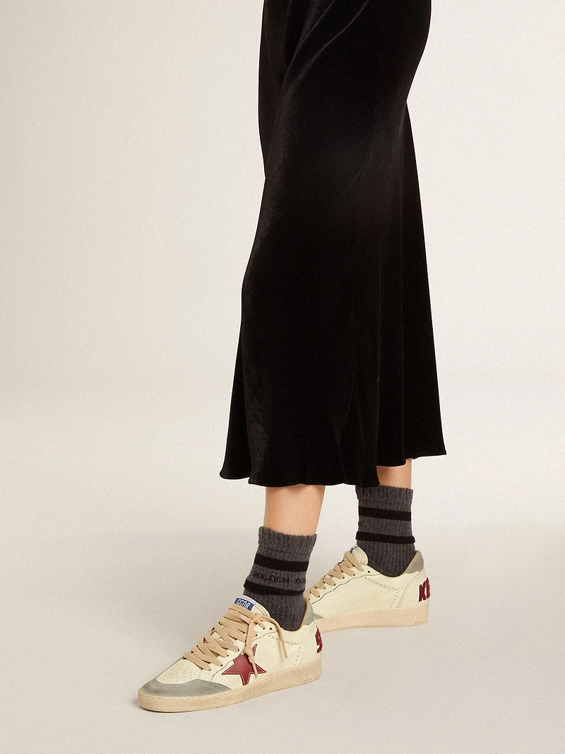 Women's Ball star LTD nappa with leather and silver suede heel tab